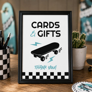 Baby on Board Skateboard Baby Shower Cards & Gifts Poster
