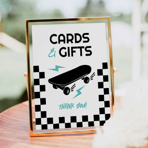 Baby on Board Skateboard Baby Shower Cards & Gifts Poster