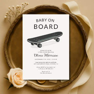 Baby on Board Skateboard Baby Shower Invitation