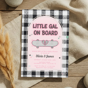 Baby on Board Skateboard Baby Shower party Invitation