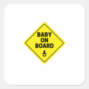 Baby on board square sticker