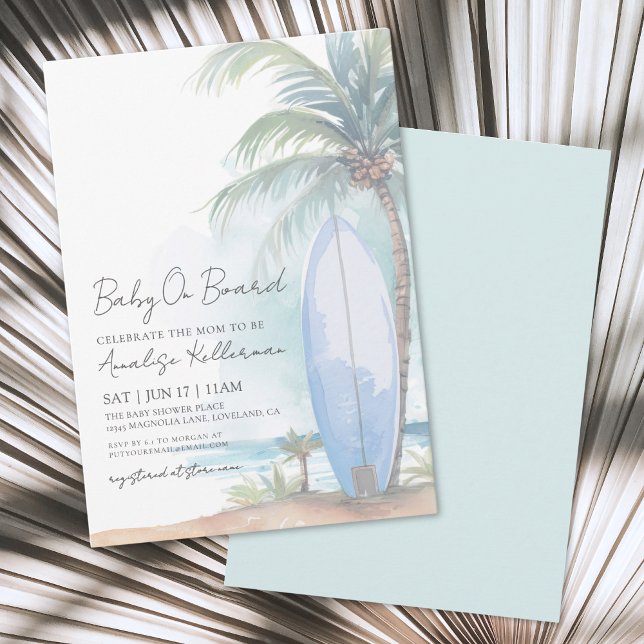 Baby On Board Summer Beach Baby Shower Invitation (Baby On Board Summer Beach Baby Shower Invitation)