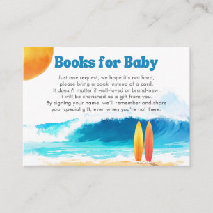 Baby on Board Surf Baby Shower Books for Baby Enclosure Card