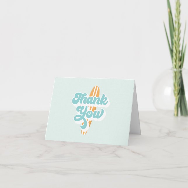 Baby on Board Surf Beach Baby Shower Classic Round Thank You Card (Front)