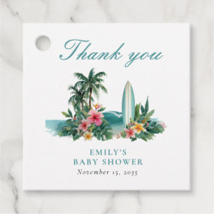 Baby On Board Surf Beach Baby Shower Favour Tags