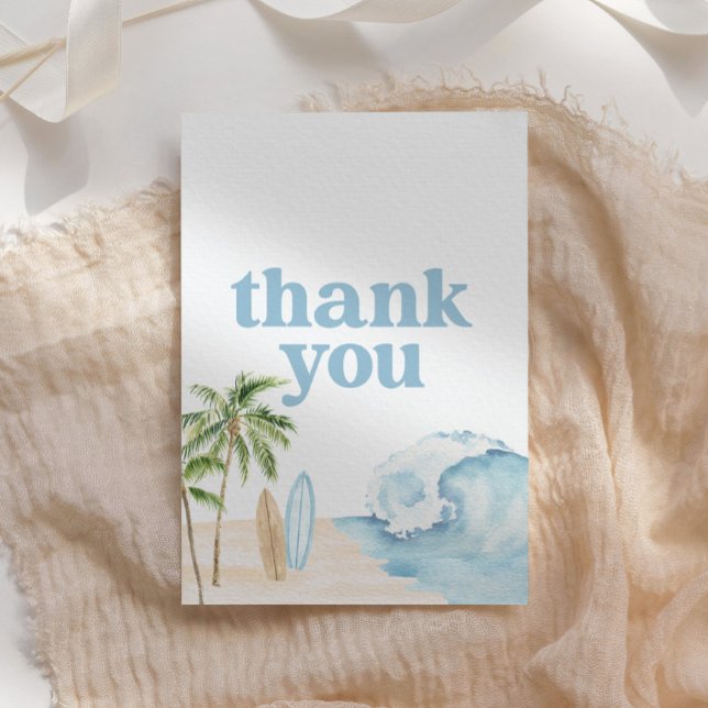 Baby on Board Surf Beach Baby Shower Thank You Card (Creator Uploaded)