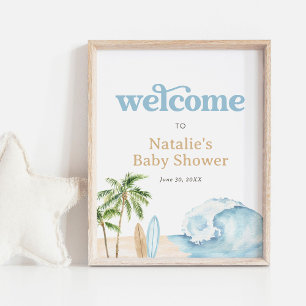 Baby on Board Surf Beach Baby Shower Welcome Sign