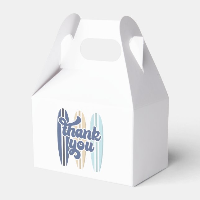 Baby on Board Surfboard Baby Shower Thank You Favour Box (Front Side)