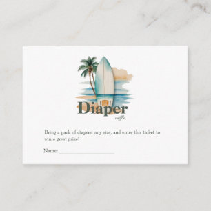 Baby on Board Surfboard Beach Baby Shower Enclosure Card