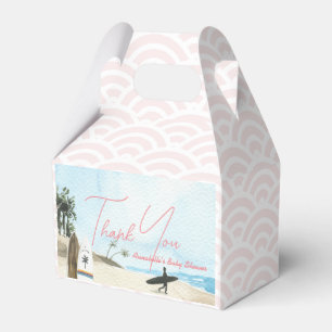 Baby on Board Surfboard Beach Pink Baby Shower Favour Box