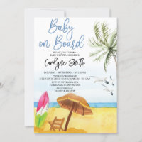 Baby on Board Surfboard Summer Beach Baby Shower