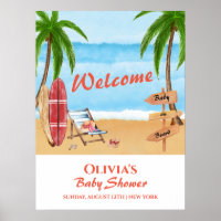 Baby On Board Surfing Baby Shower Welcome