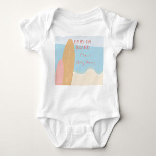 Baby on Board Surfing Beach Baby Shower Baby Bodysuit