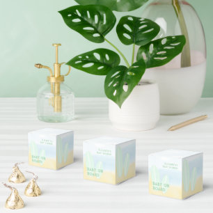 Baby On Board Surfing Beach Watercolor Baby Shower Favour Box