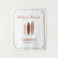 Baby on Board Surfing Shower Welcome Tapestry