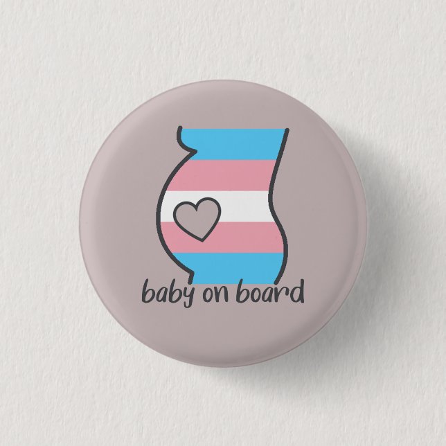 Baby On Board Trans Pride Flag Pregnancy Badge (Front)