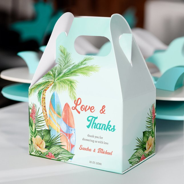Baby on board tropical surfing baby shower thank favour box (Baby on board tropical surfing baby shower thank favor box)