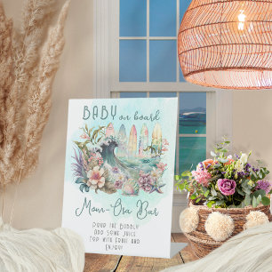 Baby on Board Tropical Surfing Mum-Osa Bar Pedestal Sign