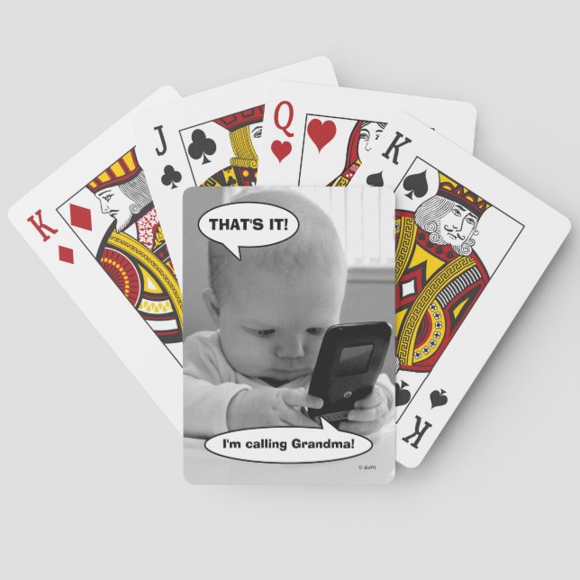 Baby on Cell Phone Playing Cards (Back)