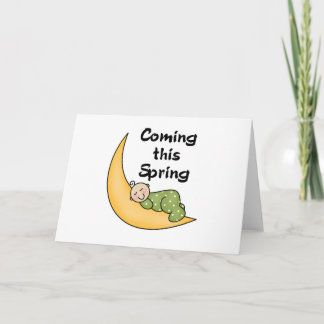 Baby on Moon Spring Card