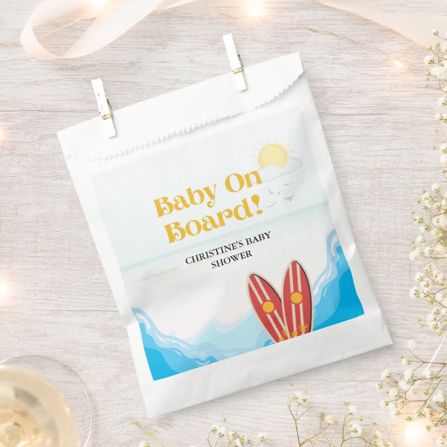 Baby on on board beach baby shower thank you  favour bags (Clipped)