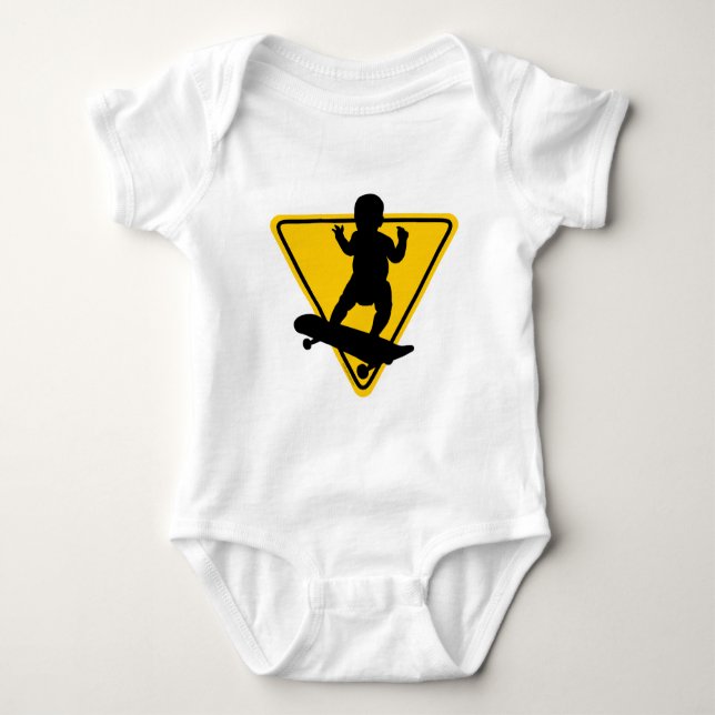 Baby on (Skate) Board Baby Romper Baby Bodysuit (Front)