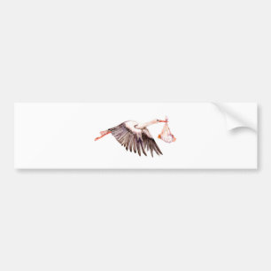 Baby on Stork Bumper Sticker