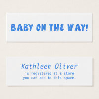 Baby on the Way Dotted Blue Gift Registry Card