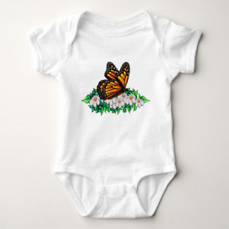 Baby one-piece butterfly with little flowers bodysuit