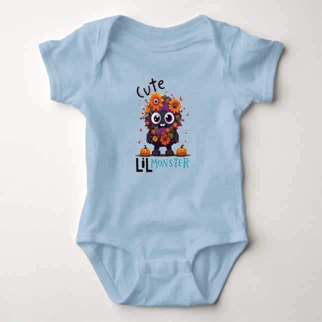 Baby one piece cute little monster theme baby bodysuit (Front)