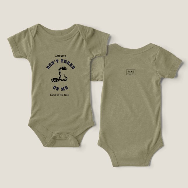 Baby one piece “don’t tread on me” (Design Front & Back)