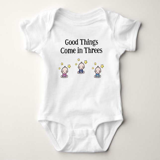 baby one piece for triplets, triplets gift idea,  bodysuit (Front)