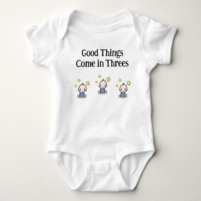 baby one piece for triplets, triplets gift idea,  bodysuit (Front)