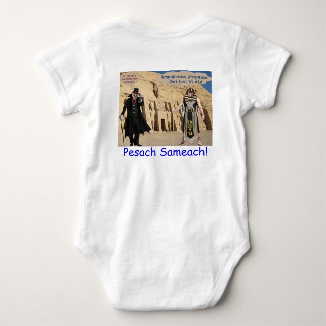 baby one piece.  Happy Passover.  loris/monkey Bodysuit (Back)