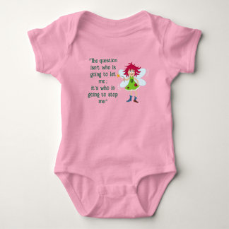Baby One-piece "Whose going to stop me" - Pink Baby Bodysuit