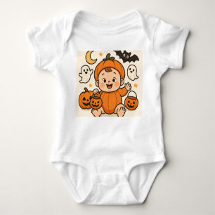 Baby one-piece with a Halloween-themed baby image Baby Bodysuit