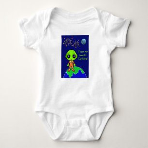 Baby one-piece with alien and fireworks by Jo Baby Bodysuit
