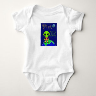 Baby one-piece with alien and fireworks by Jo Bodysuit
