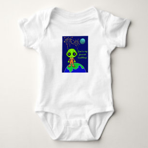 Baby one-piece with alien and moon by Jo Images Ba Bodysuit