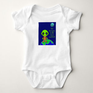 Baby one-piece with alien and moon by Jo Images Ba Bodysuit