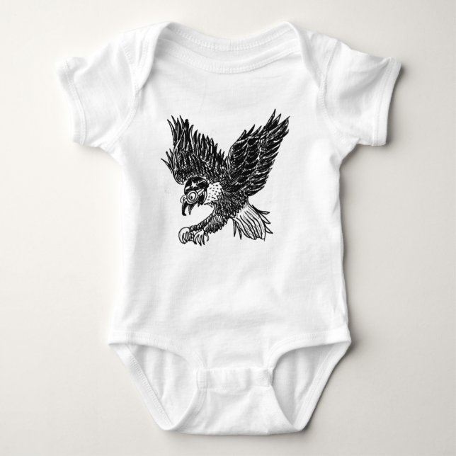 Baby onsie with eagle and future snowboarder bodysuit (Front)