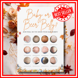 BABY OR BEER BELLY Baby Shower Game LITTLE PUMPKIN Invitation