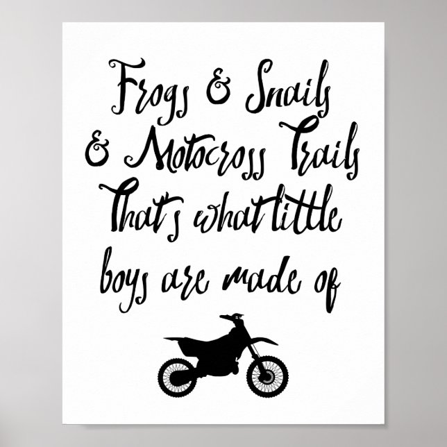 Baby or Toddler Nursery Motocross Dirtbike Print (Front)