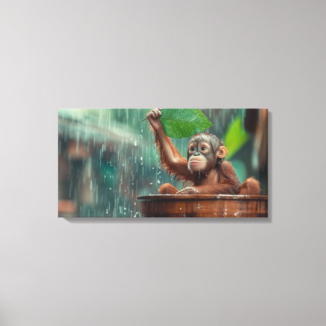  Baby Orangutan Canvas Print (Front)