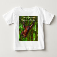 Baby Orangutan & Rainforest Primate Art Gift
