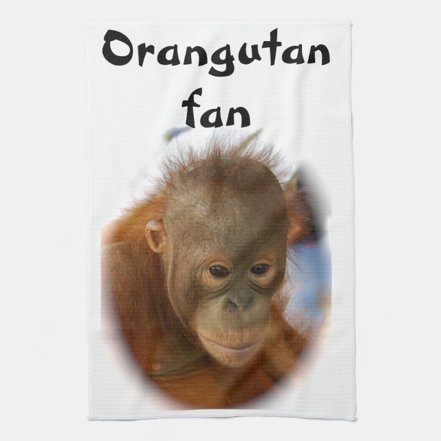 Baby Orangutan Tea Towel (Vertical)