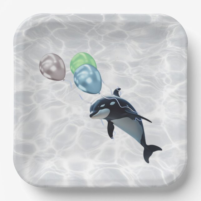 Baby Orca Platter Paper Plate (Front)