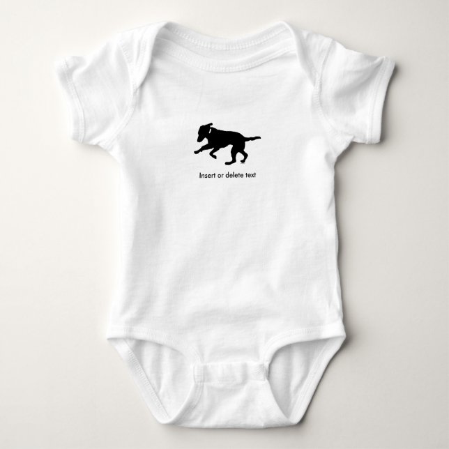 Baby organic bodysuit playful black lab (Front)