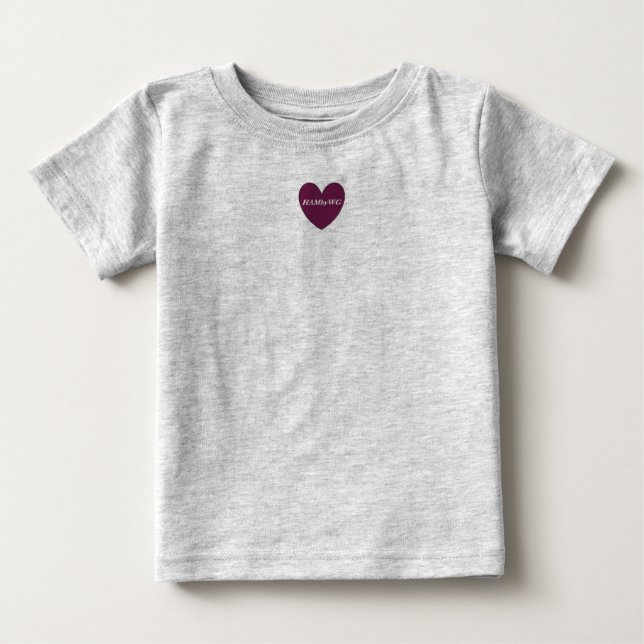 Baby Organic Tee - Raspberry HAMbyWG Heart (Front)