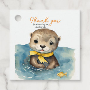 Baby Otter Baby Shower Gender Neutral Thank You Favour Tags